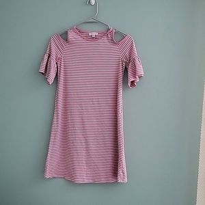 Chenault girl brand, mauve/white cold shoulder dress, girls size 12